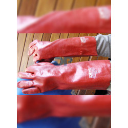 "DE PASCALE" GUANTE PVC ROJO LARGO 40cm