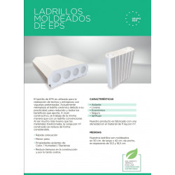 LADRILLO TELGOPOR MOLDEADO para losa con viguetas 12cm.x42cm.x1.00mt.