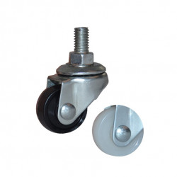 RUEDA DE GOMA DURA BASE GIRATORIA CON BULON 38x17 mm 20 kgs   -FMT-