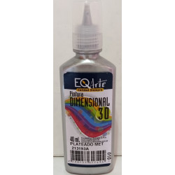 DIMENSIONAL 3D GLITTER PLATEADO X40ML -EXCELENCIA QUIMICA-