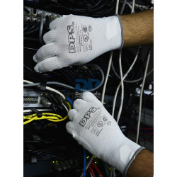 "DE PASCALE" GUANTE TEJIDO RECUBIERTO PU BLANCO T8