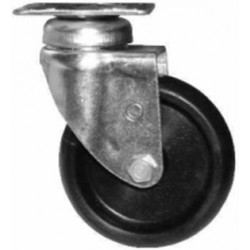 RUEDA DE GOMA DURA BASE CUADRADA GIRATORIA 50x22 mm 30 kgs  "FMT"