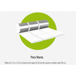 "DURLOCK" Lana PET p/Muros 3 x 0,4m. x 12,5m. x 50mm. c/Barrera de Vap