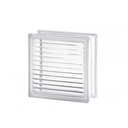 LADRILLO VIDRIO INCOLORO 19X19X8 BASTON CRUZADO GRUESO -VITROBLOCK-