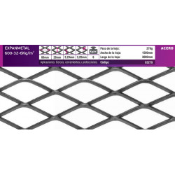  ACERO AL CARBONO 600.32-6KG/M2. 1.5X3mts.