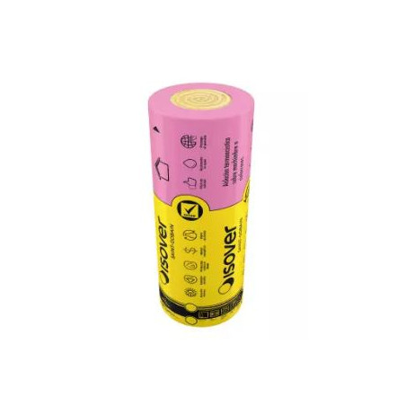 Lana de vidrio ISOVER Rolac Plata HR 100mm (1.2x6mt) 7.2m2