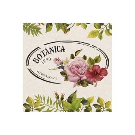LAMINA DECOUPAGE Kraft/Flores Vintage 32X32 -EXCELENCIA QUIMICA- MOD 1701