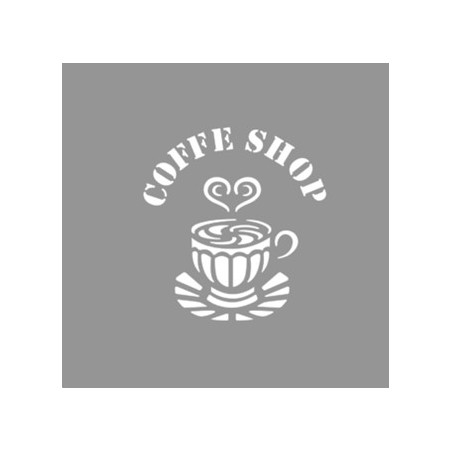 STENCIL CUADRADO "COFFE SHOP" 10X10  MOD 820 -EXCELENCIA QUIMICA-