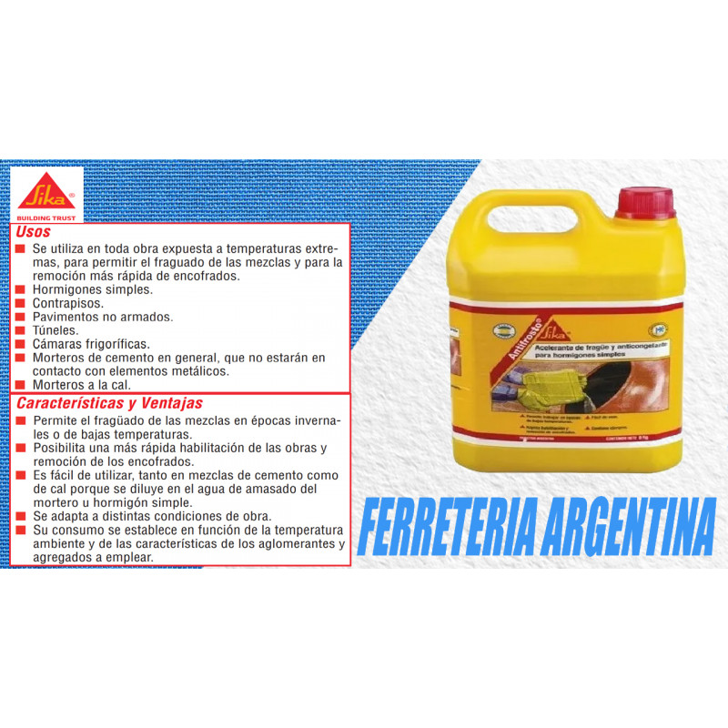 ACELERANTE DE FRAGUE ANTIFROSTO NF X 25 KG, -SIKA-