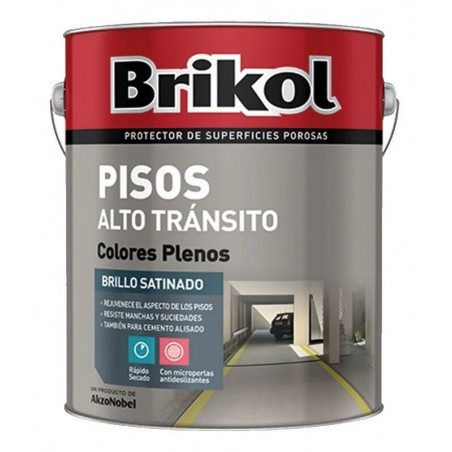 PINTURA ALTO TRANSITO GRIS X10LITRO -BRIKOL-