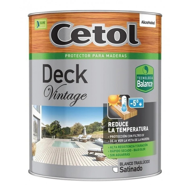 CETOL DECK VINTAGE BCO.TRASLUCIDO SATINADO X1L