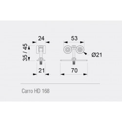 CARRO HD 168 ACERO PARA PORTON CORREDIZO DE 60KG -DUCASSE-