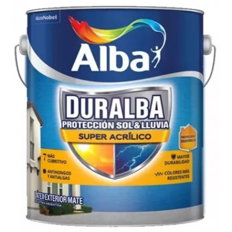 LATEX DURALBA ACRILICO EXTERIOR BLANCO X 4 ALBA