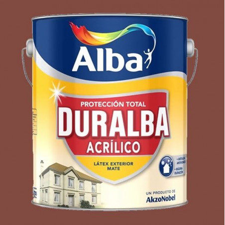 LATEX DURALBA ACRILICO EXTERIOR ROJO TANINO X 4 L ALBA