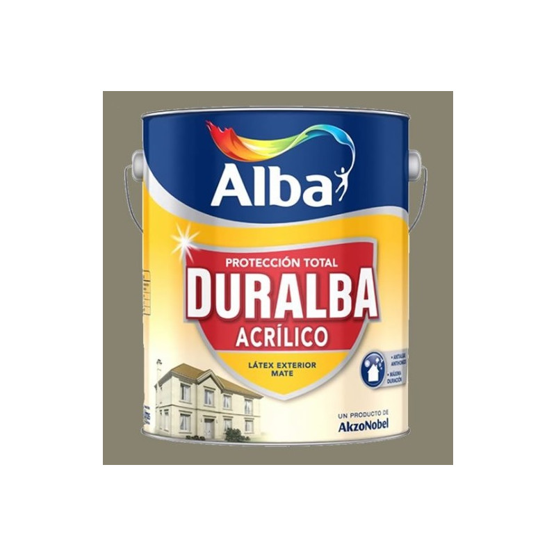 LATEX DURALBA ACRILICO EXTERIOR GRIS CEMENTO X 20 L ALBA