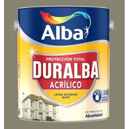 LATEX DURALBA ACRILICO EXTERIOR GRIS CEMENTO X 20 L ALBA