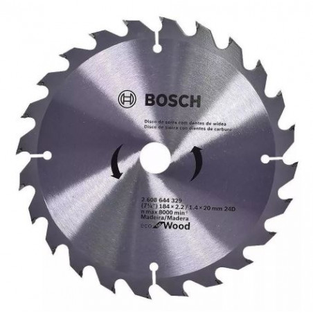 DISCO DE SIERRA CIRCULAR- 184mm 7 1/4'' - 24 Dientes  "BOSCH"