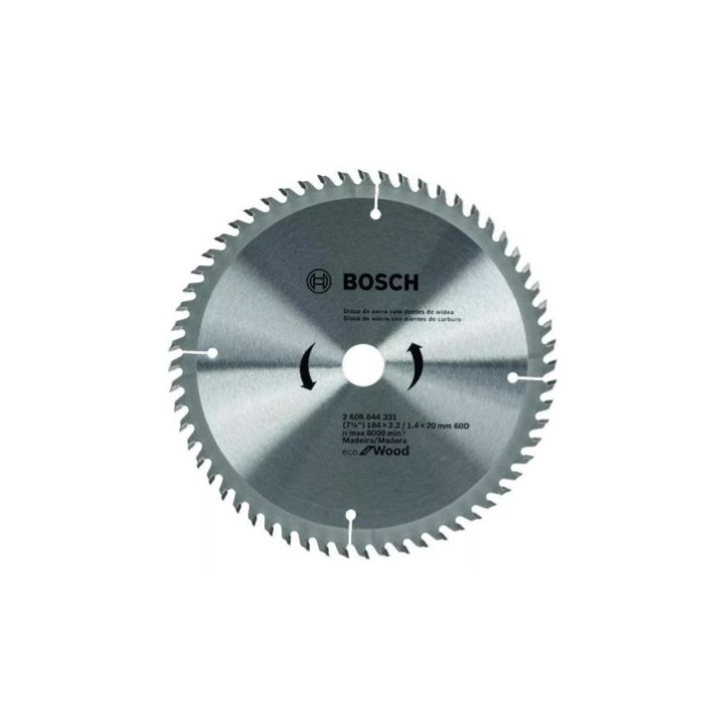 DISCO DE SIERRA CIRCULAR- 184mm 7 1/4'' - 60 Dientes  "BOSCH"