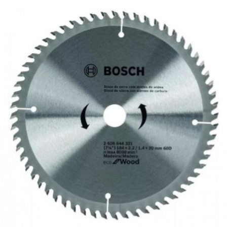 DISCO DE SIERRA CIRCULAR- 184mm 7 1/4'' - 60 Dientes  "BOSCH"