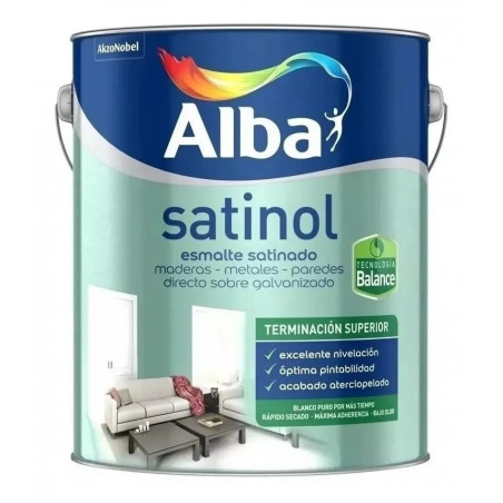 ESMALTE AL AGUA VERDE INGLES SATINADO X 1L. ALBA