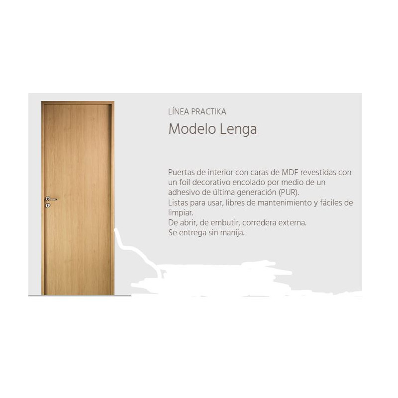 "OBLAK" PUERTA PLACA PRACTIKA LENGA SC MM E 80/10 D