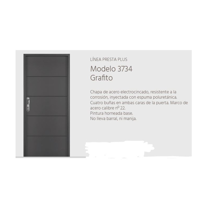 "OBLAK" PUERTA ACERO PRESTA PLUS 3734 GRAF. 80 I