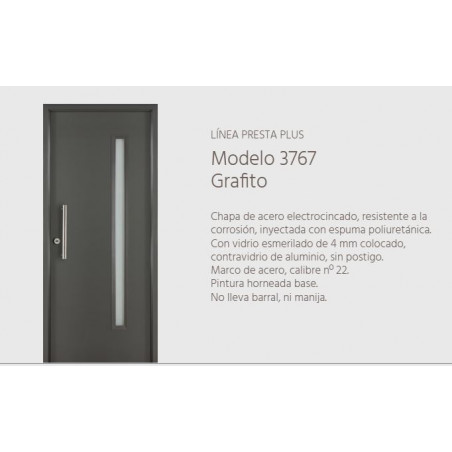 "OBLAK" PUERTA ACERO PRESTA PLUS 3767 GRAF. 80 D