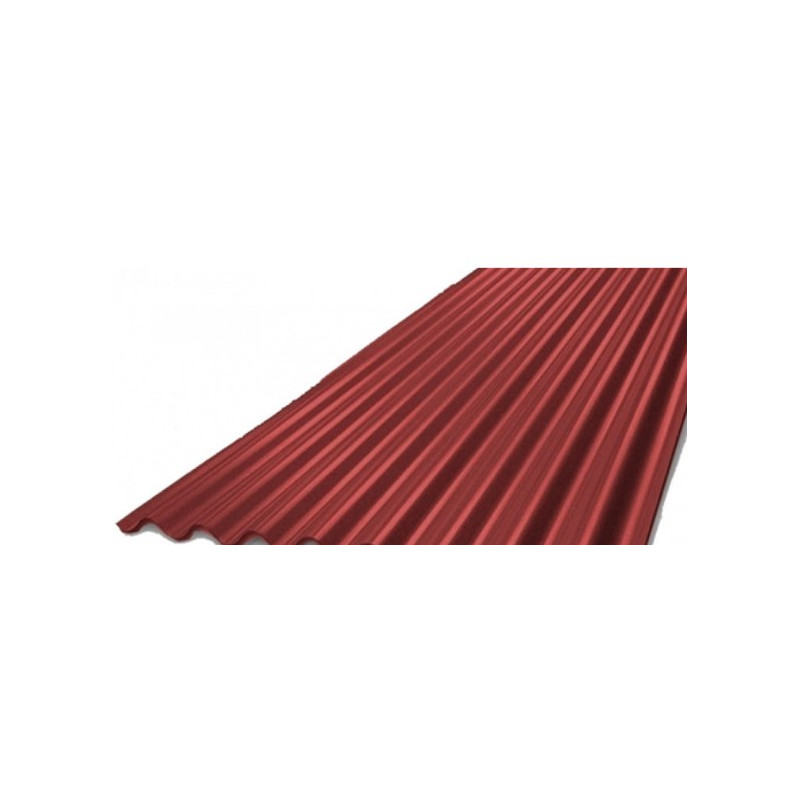 CHAPA PREPINTADA ROJA SINUSOIDAL Nº 25 0.50x1086x13mts