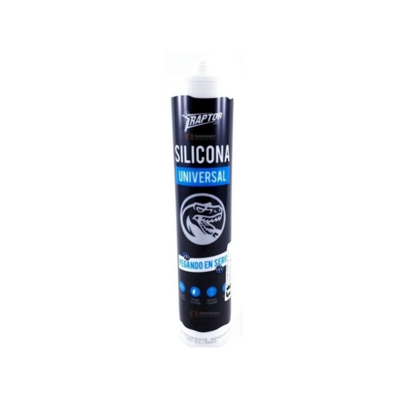 SILICONA ACETICA UNIVERSAL RAPTOR 280cc TRANSPARENTE