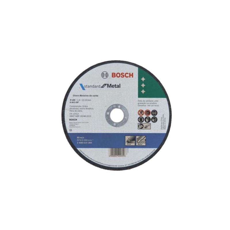 DISCO STD METAL 180X1.6MM CENTRO RECTO