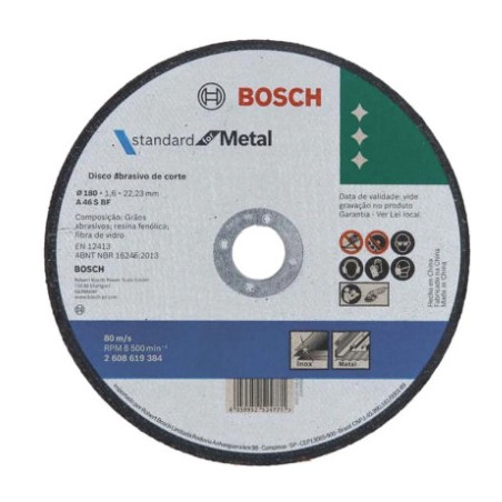 DISCO STD METAL 180X1.6MM CENTRO RECTO
