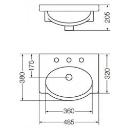 "FERRUM" LINEA VENECIA LAVATORIO 48cm 3AG
