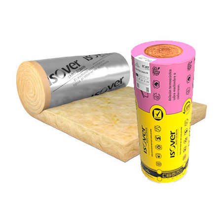 Lana de vidrio ISOVER Rolac Aluminio Plus Hidrorrepelente 38mm 21.6 m2