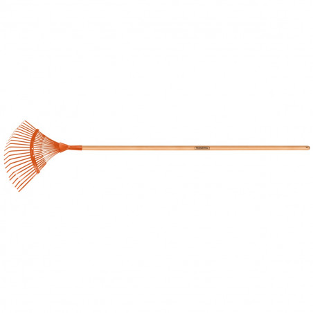 ESCOBA METALICA REGULABLE 22 DIENTES MANGO DE MADERA -TRAMONTINA-