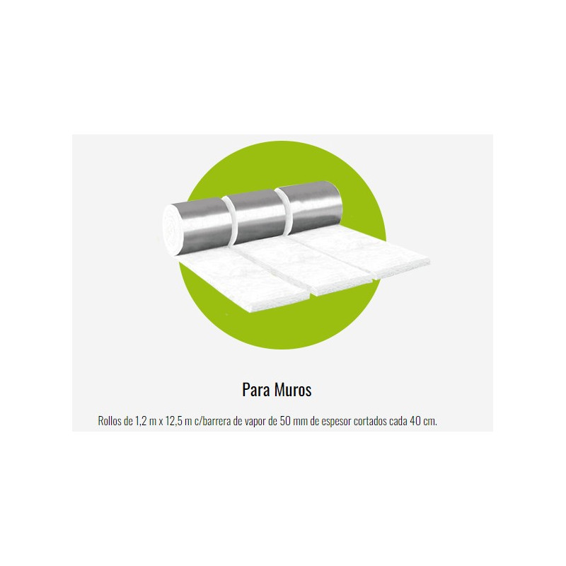 "DURLOCK" Lana PET p/Muros 3 x 0,4m. x 12,5m. x 50mm. c/Barrera de Vap