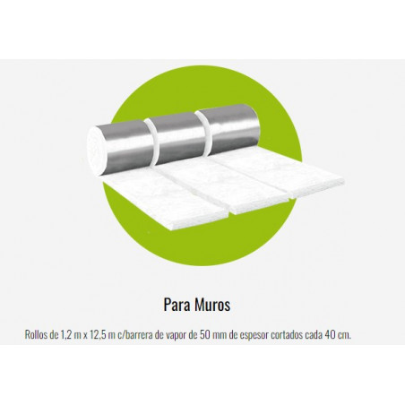 "DURLOCK" Lana PET p/Muros 3 x 0,4m. x 12,5m. x 50mm. c/Barrera de Vap