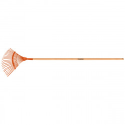 ESCOBA METALICA REGULABLE 22 DIENTES MANGO DE MADERA -TRAMONTINA-