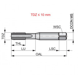 MACHO DE MAQUINA ESTRIAS RECTA 1.25mm / 8mm. -DORMER-