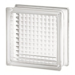 LADRILLO VIDRIO INCOLORO 19X19X8  BASTON CRUZADO FINO -VITROBLOCK-