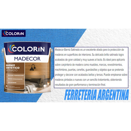 BARNIZ "MADECOR" SATINADO x 1lts -COLORIN-