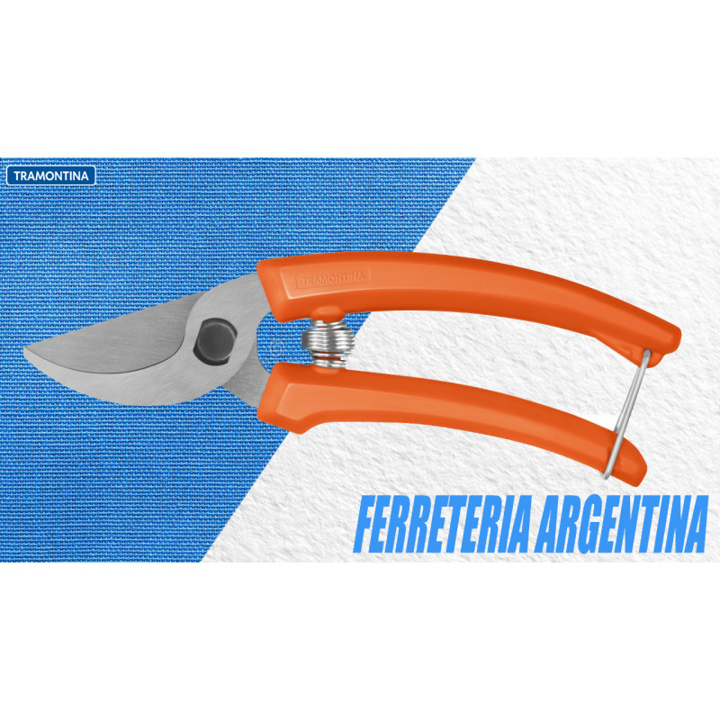 TRAMONTINA TIJERA DE PODAR CON LAMINA METALICA Y MANGO PLASTICO  "TRAMONTINA"